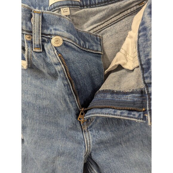 Abercrombie Fitch Jeans Womens Size 2 Blue Distressed '90s Straight High Rise - Picture 13 of 16